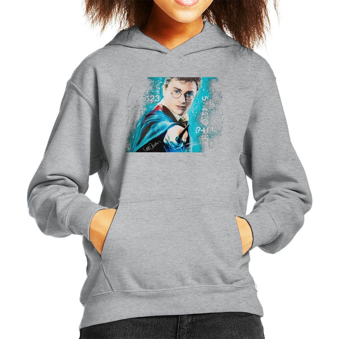 Sidney Maurer Original Portrait Of Daniel Radcliffe Harry Potter Kids Hooded Sweatshirt - Kids Boys Hooded Sweatshirt