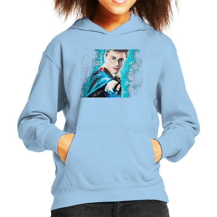 Sidney Maurer Original Portrait Of Daniel Radcliffe Harry Potter Kids Hooded Sweatshirt - Kids Boys Hooded Sweatshirt