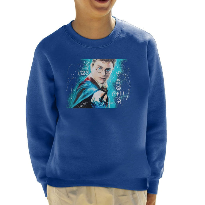 Sidney Maurer Original Portrait Of Daniel Radcliffe Harry Potter Kids Sweatshirt - Kids Boys Sweatshirt