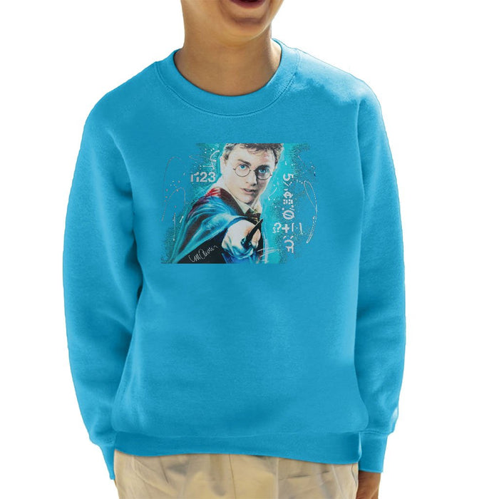 Sidney Maurer Original Portrait Of Daniel Radcliffe Harry Potter Kids Sweatshirt - Kids Boys Sweatshirt