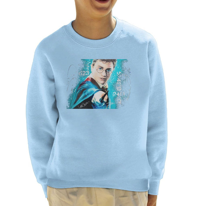 Sidney Maurer Original Portrait Of Daniel Radcliffe Harry Potter Kids Sweatshirt - Kids Boys Sweatshirt
