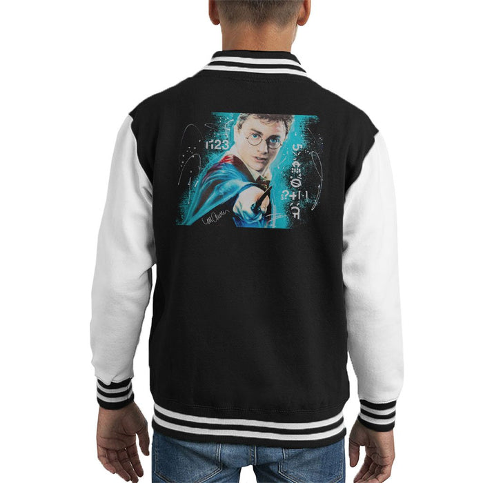 Sidney Maurer Original Portrait Of Daniel Radcliffe Harry Potter Kids Varsity Jacket - Kids Boys Varsity Jacket