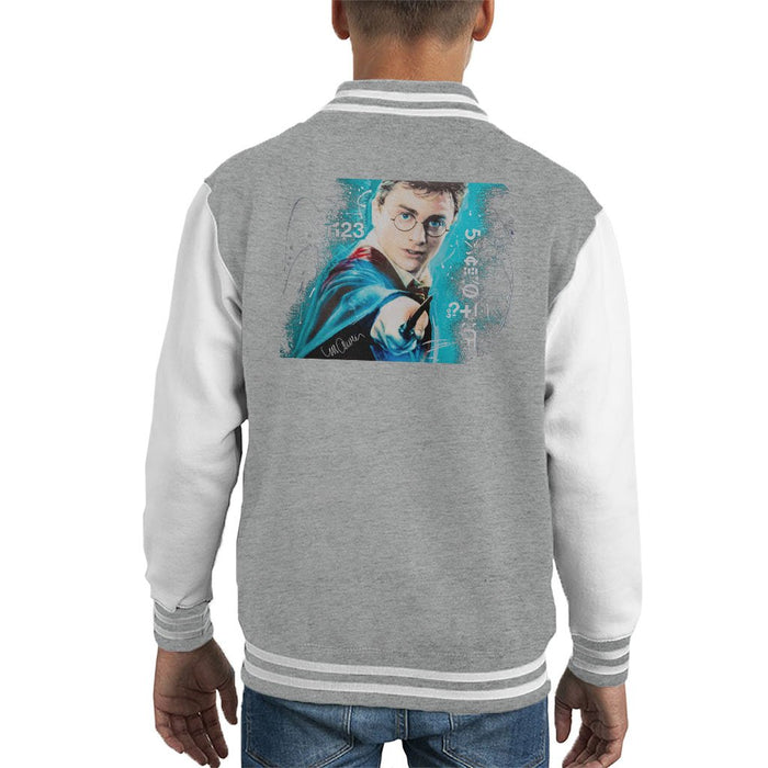 Sidney Maurer Original Portrait Of Daniel Radcliffe Harry Potter Kids Varsity Jacket - Kids Boys Varsity Jacket