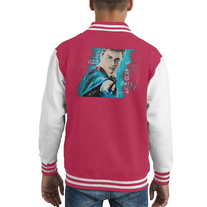 Sidney Maurer Original Portrait Of Daniel Radcliffe Harry Potter Kids Varsity Jacket - Kids Boys Varsity Jacket