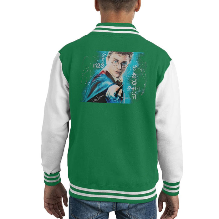 Sidney Maurer Original Portrait Of Daniel Radcliffe Harry Potter Kids Varsity Jacket - Kids Boys Varsity Jacket