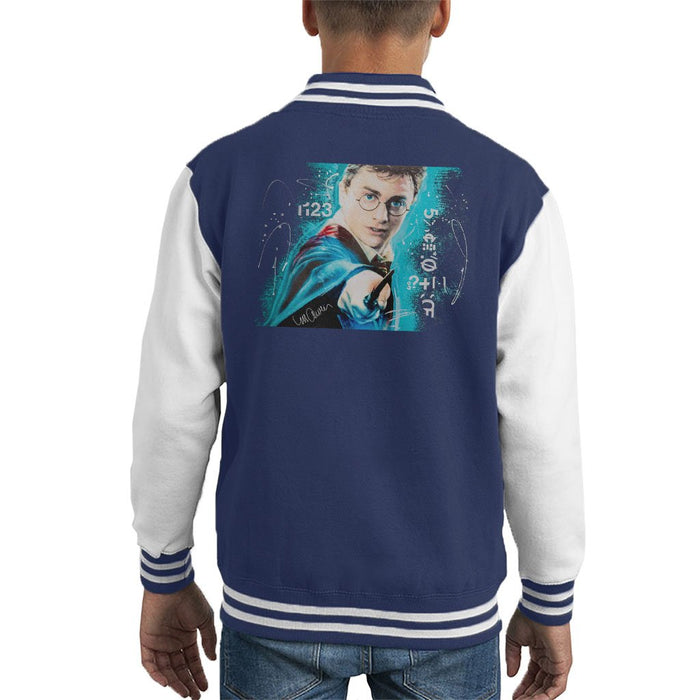 Sidney Maurer Original Portrait Of Daniel Radcliffe Harry Potter Kids Varsity Jacket - Kids Boys Varsity Jacket