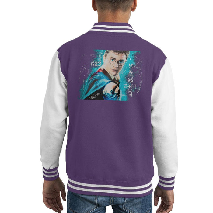 Sidney Maurer Original Portrait Of Daniel Radcliffe Harry Potter Kids Varsity Jacket - Kids Boys Varsity Jacket