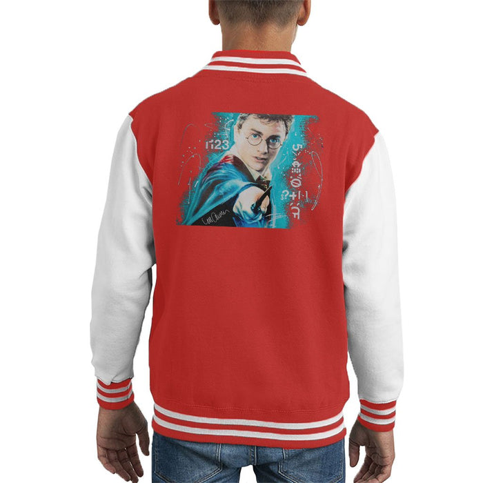 Sidney Maurer Original Portrait Of Daniel Radcliffe Harry Potter Kids Varsity Jacket - Kids Boys Varsity Jacket