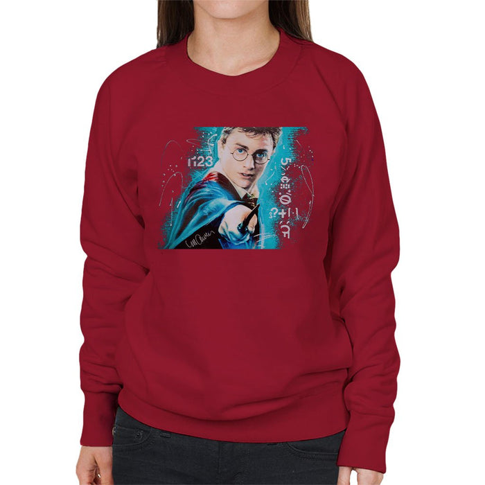 Sidney Maurer Original Portrait Of Daniel Radcliffe Harry Potter Womens Sweatshirt - Womens Sweatshirt