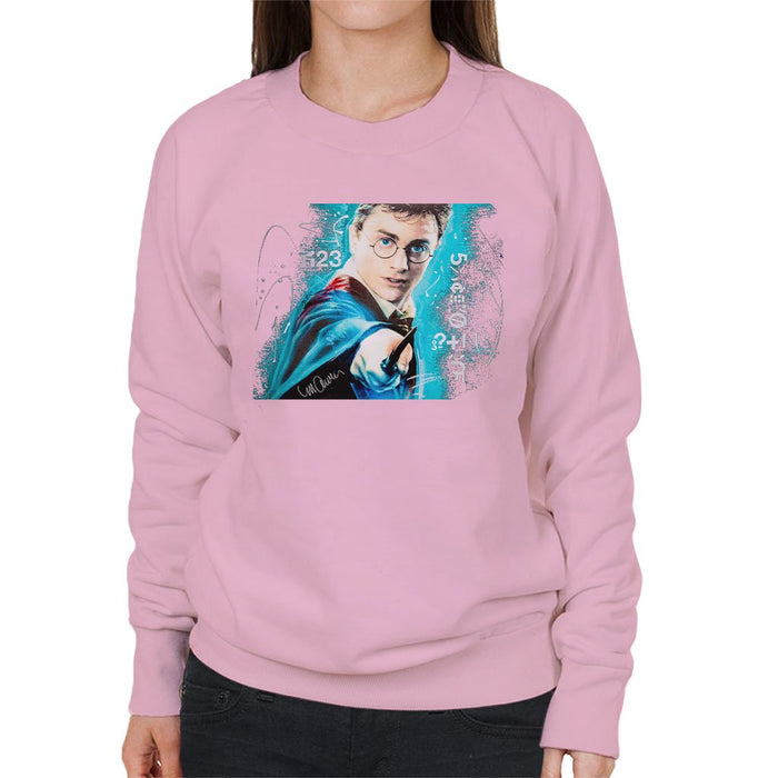 Sidney Maurer Original Portrait Of Daniel Radcliffe Harry Potter Womens Sweatshirt - Small / Light Pink - Womens Sweatshirt