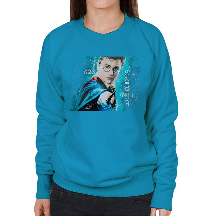 Sidney Maurer Original Portrait Of Daniel Radcliffe Harry Potter Womens Sweatshirt - Womens Sweatshirt