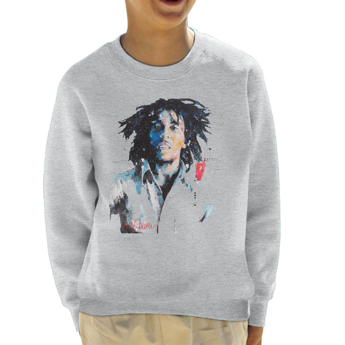 Sidney Maurer Original Portrait Of Bob Marley Kid's Sweatshirt