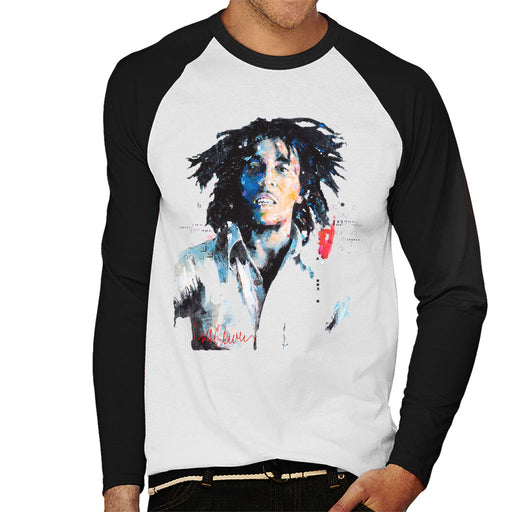 Sidney Maurer Original Portrait Of Bob Marley Men's Baseball Long Sleeved T-Shirt