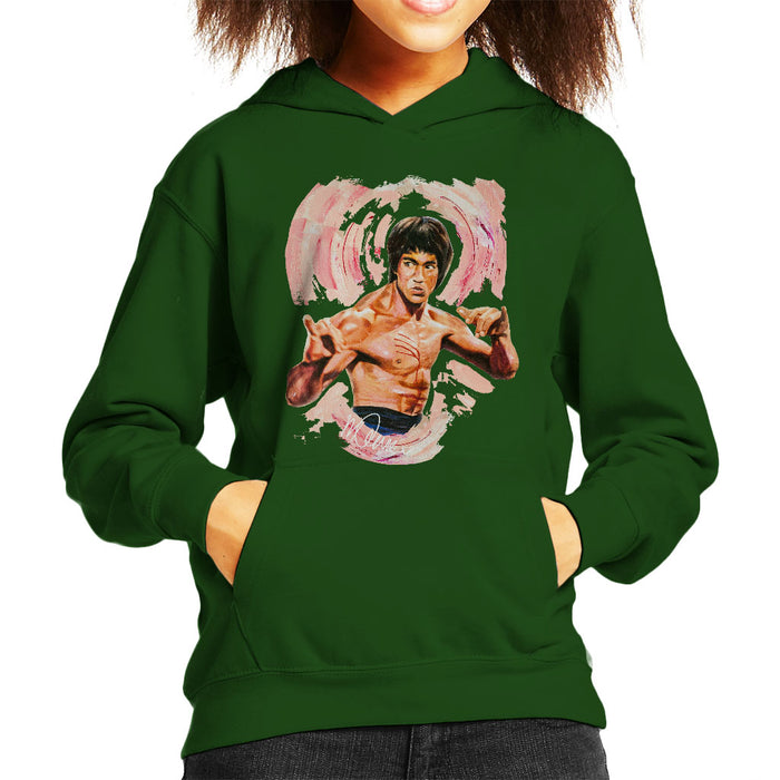 Sidney Maurer Original Portrait Of Bruce Lee Enter The Dragon Kid's Hooded Sweatshirt