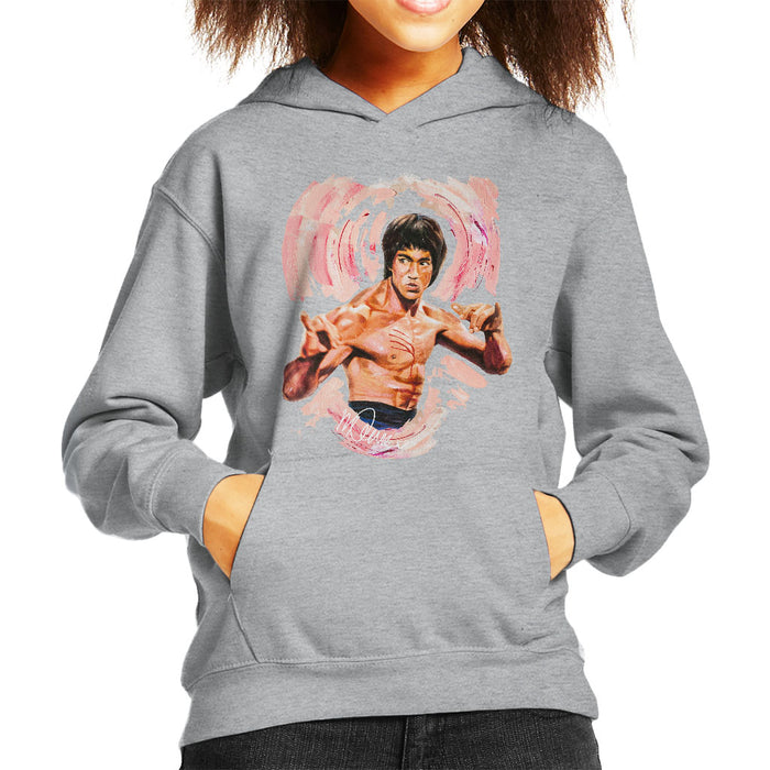 Sidney Maurer Original Portrait Of Bruce Lee Enter The Dragon Kid's Hooded Sweatshirt