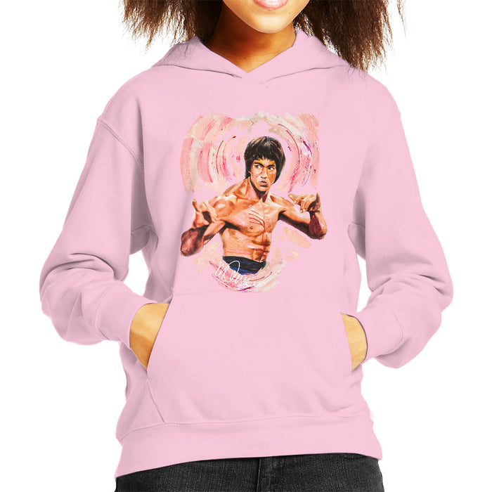 Sidney Maurer Original Portrait Of Bruce Lee Enter The Dragon Kid's Hooded Sweatshirt