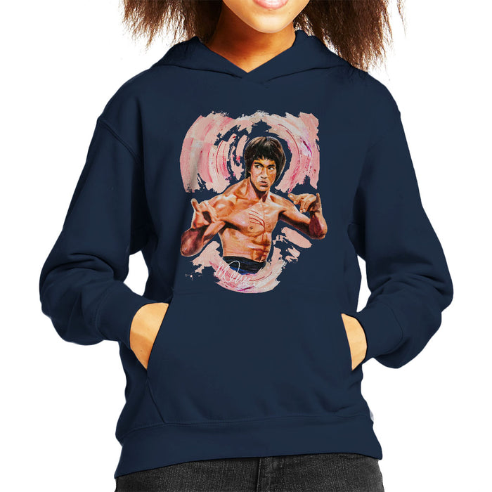 Sidney Maurer Original Portrait Of Bruce Lee Enter The Dragon Kid's Hooded Sweatshirt