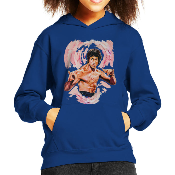 Sidney Maurer Original Portrait Of Bruce Lee Enter The Dragon Kid's Hooded Sweatshirt