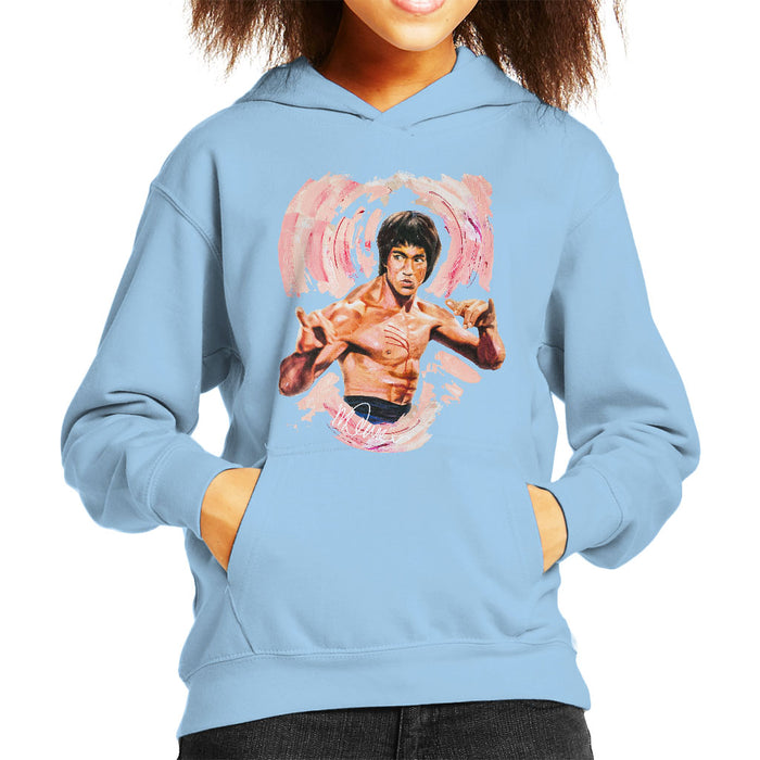 Sidney Maurer Original Portrait Of Bruce Lee Enter The Dragon Kid's Hooded Sweatshirt