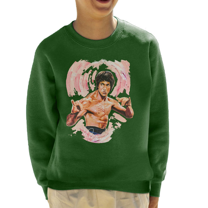 Sidney Maurer Original Portrait Of Bruce Lee Enter The Dragon Kid's Sweatshirt