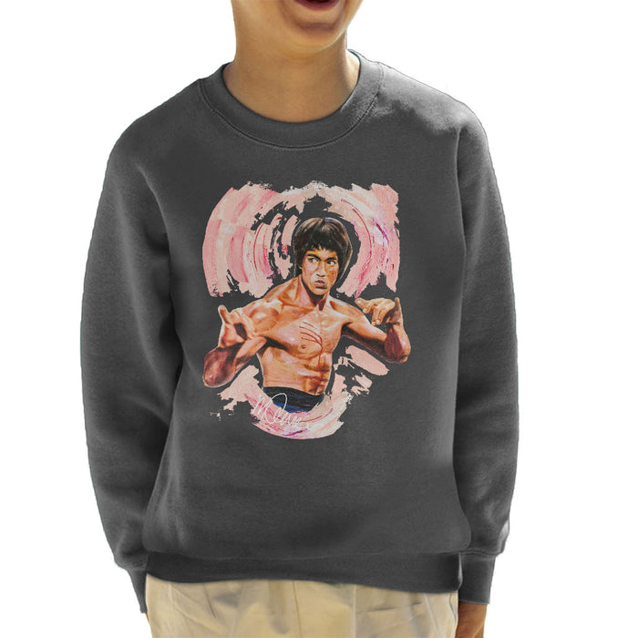 Sidney Maurer Original Portrait Of Bruce Lee Enter The Dragon Kid's Sweatshirt