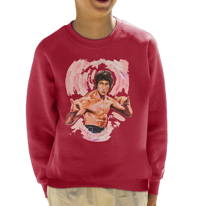 Sidney Maurer Original Portrait Of Bruce Lee Enter The Dragon Kid's Sweatshirt