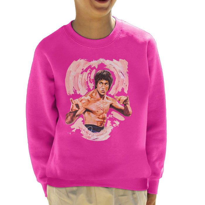 Sidney Maurer Original Portrait Of Bruce Lee Enter The Dragon Kid's Sweatshirt