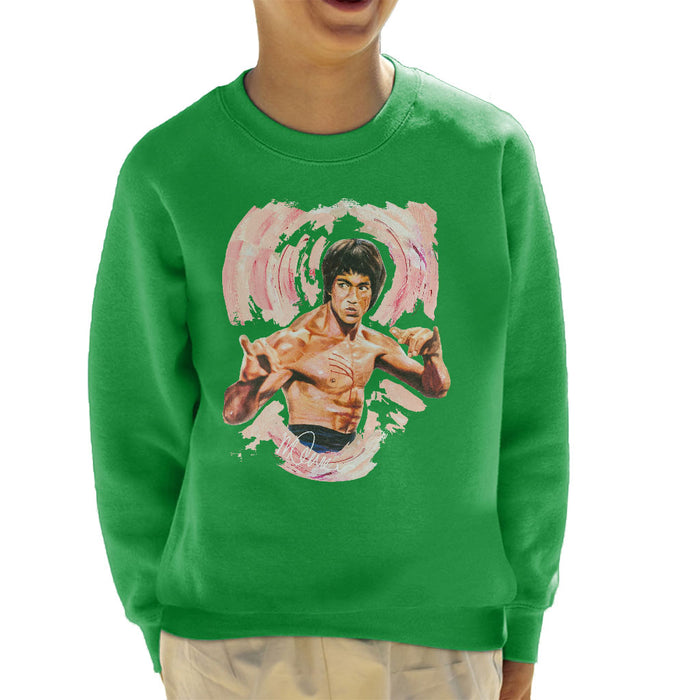 Sidney Maurer Original Portrait Of Bruce Lee Enter The Dragon Kid's Sweatshirt