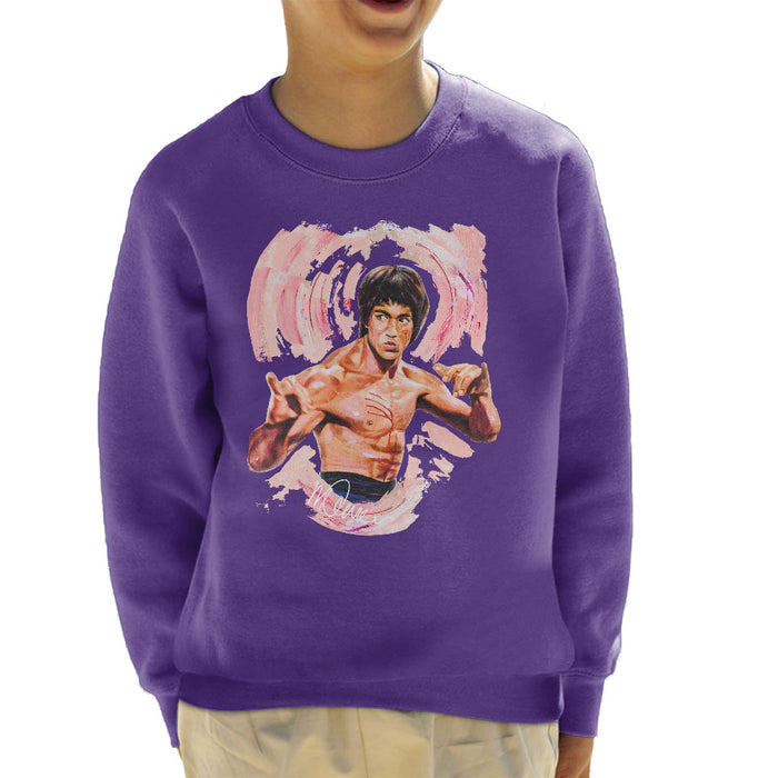 Sidney Maurer Original Portrait Of Bruce Lee Enter The Dragon Kid's Sweatshirt