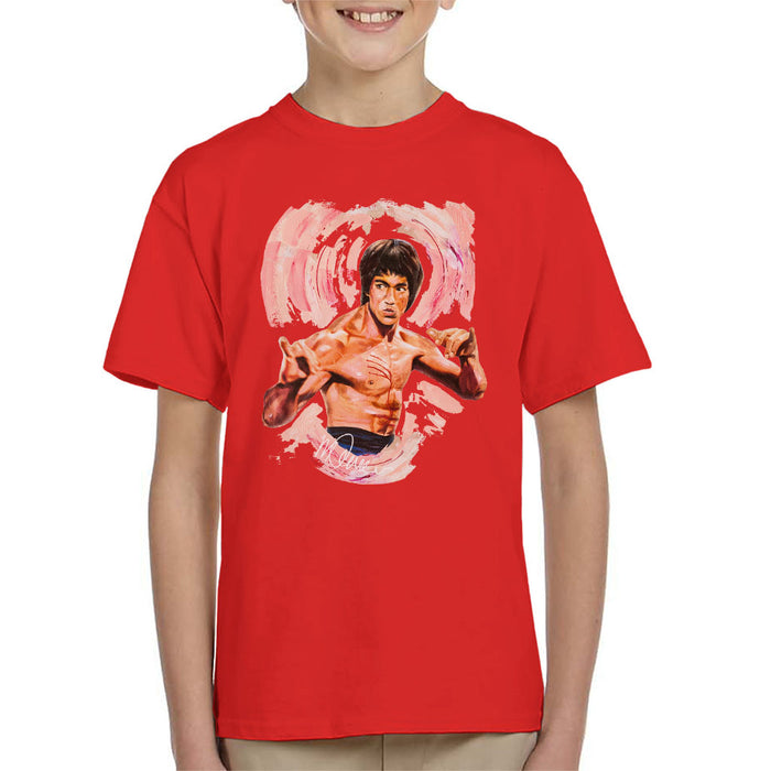 Sidney Maurer Original Portrait Of Bruce Lee Enter The Dragon Kid's T-Shirt