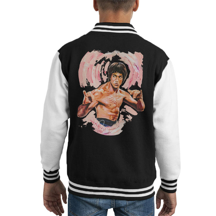 Sidney Maurer Original Portrait Of Bruce Lee Enter The Dragon Kid's Varsity Jacket