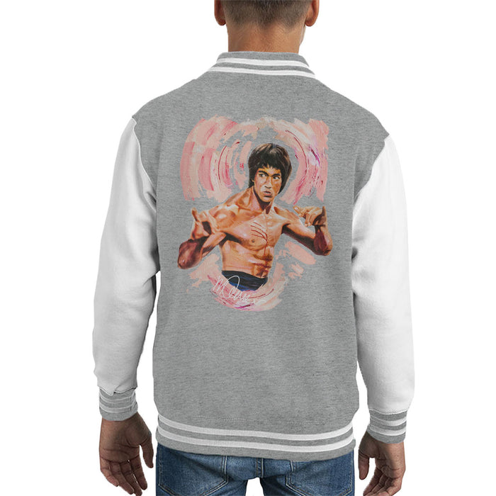 Sidney Maurer Original Portrait Of Bruce Lee Enter The Dragon Kid's Varsity Jacket