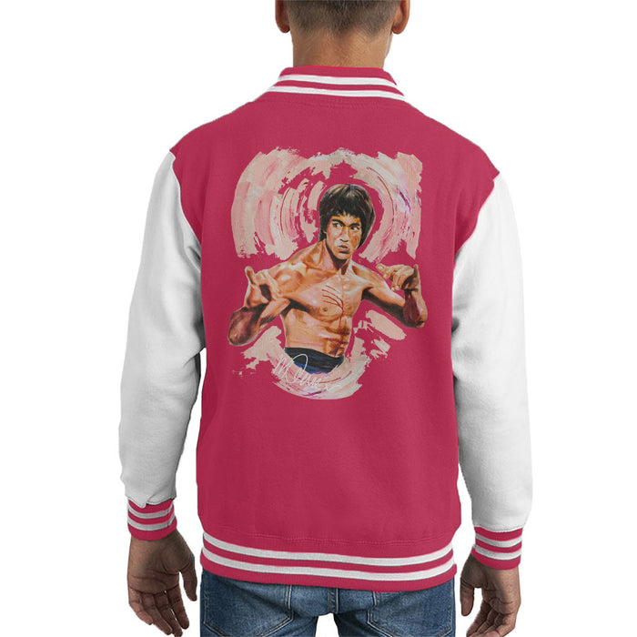 Sidney Maurer Original Portrait Of Bruce Lee Enter The Dragon Kid's Varsity Jacket