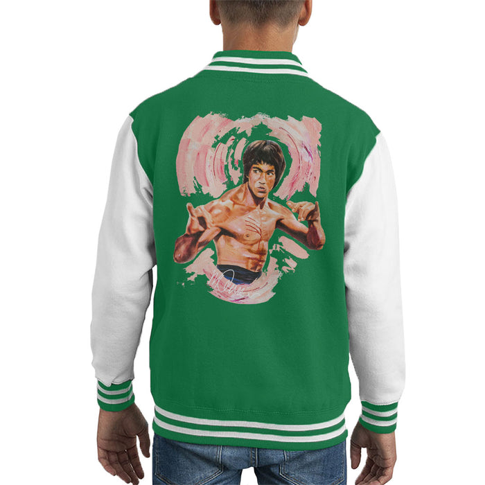 Sidney Maurer Original Portrait Of Bruce Lee Enter The Dragon Kid's Varsity Jacket