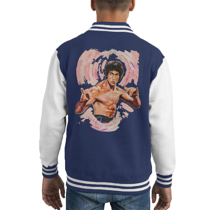 Sidney Maurer Original Portrait Of Bruce Lee Enter The Dragon Kid's Varsity Jacket