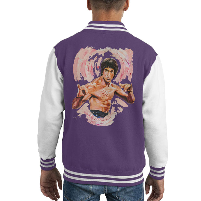 Sidney Maurer Original Portrait Of Bruce Lee Enter The Dragon Kid's Varsity Jacket
