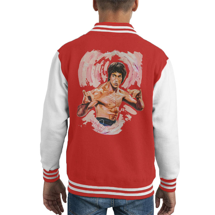 Sidney Maurer Original Portrait Of Bruce Lee Enter The Dragon Kid's Varsity Jacket