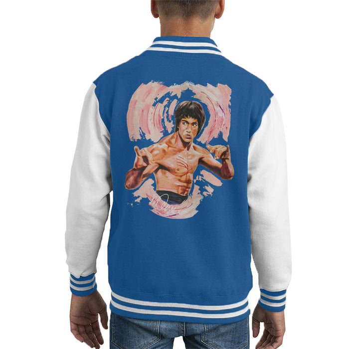 Sidney Maurer Original Portrait Of Bruce Lee Enter The Dragon Kid's Varsity Jacket