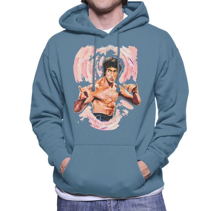 Sidney Maurer Original Portrait Of Bruce Lee Enter The Dragon Men's Hooded Sweatshirt