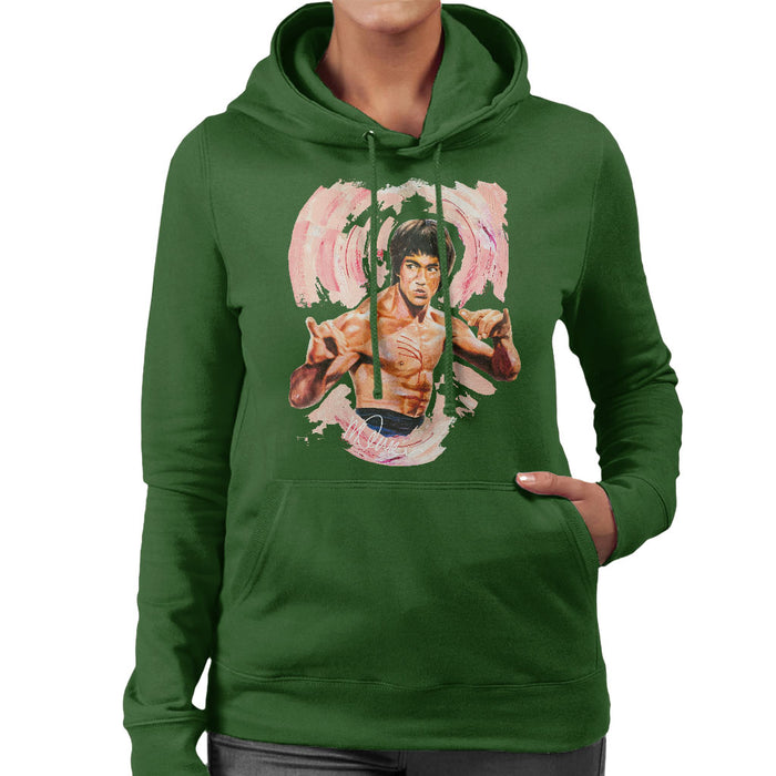 Sidney Maurer Original Portrait Of Bruce Lee Enter The Dragon Women's Hooded Sweatshirt