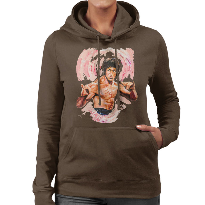 Sidney Maurer Original Portrait Of Bruce Lee Enter The Dragon Women's Hooded Sweatshirt