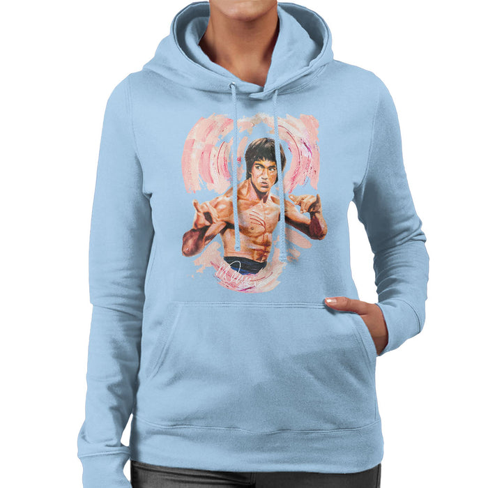 Sidney Maurer Original Portrait Of Bruce Lee Enter The Dragon Women's Hooded Sweatshirt