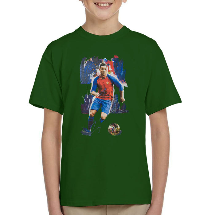 Sidney Maurer Original Portrait Of Cristiano Ronaldo Kid's T-Shirt