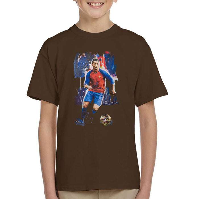 Sidney Maurer Original Portrait Of Cristiano Ronaldo Kid's T-Shirt