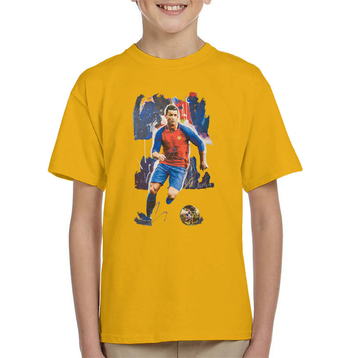 Sidney Maurer Original Portrait Of Cristiano Ronaldo Kid's T-Shirt