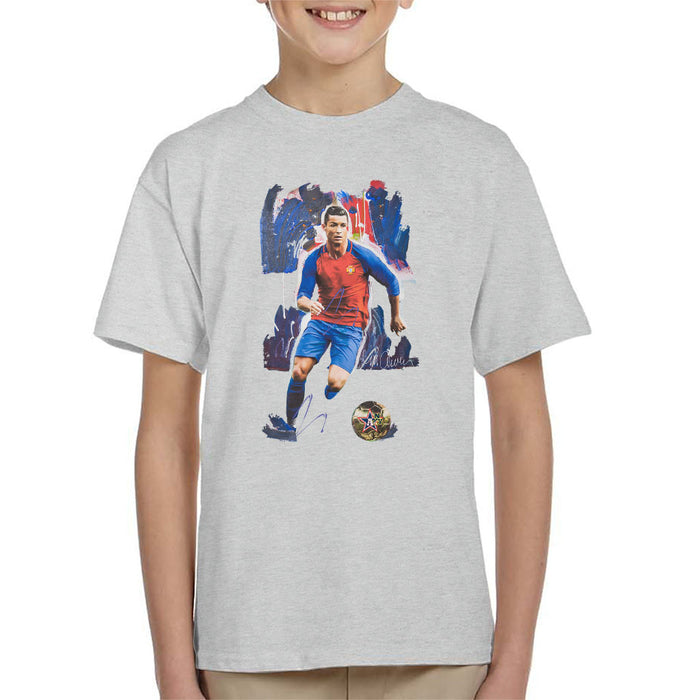 Sidney Maurer Original Portrait Of Cristiano Ronaldo Kid's T-Shirt