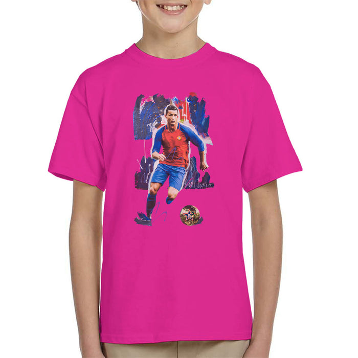 Sidney Maurer Original Portrait Of Cristiano Ronaldo Kid's T-Shirt