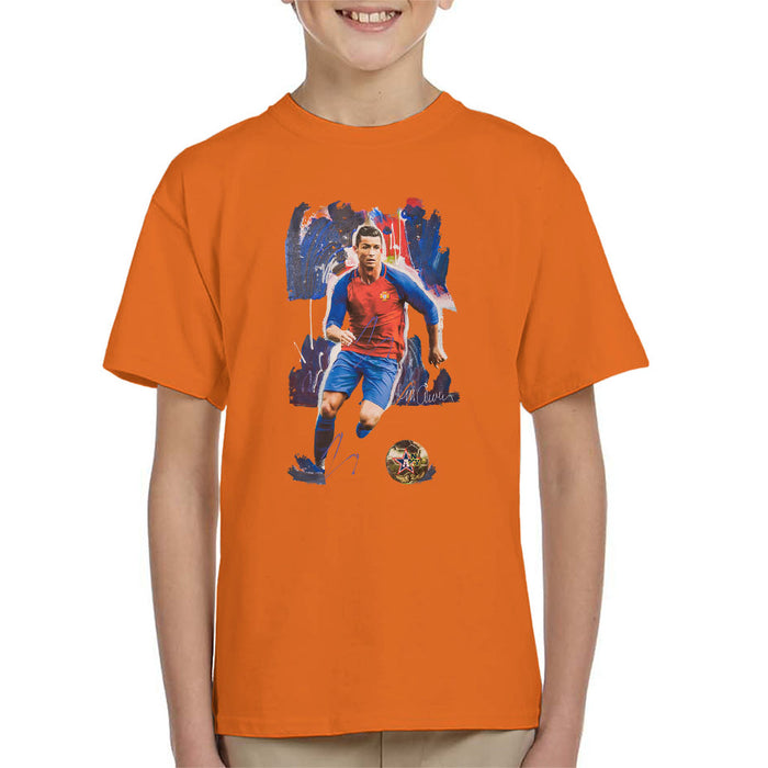 Sidney Maurer Original Portrait Of Cristiano Ronaldo Kid's T-Shirt