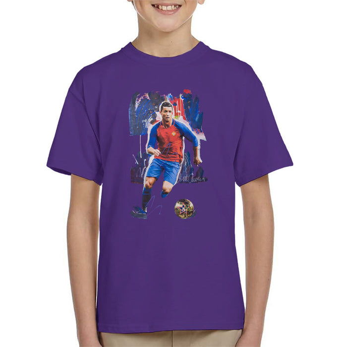 Sidney Maurer Original Portrait Of Cristiano Ronaldo Kid's T-Shirt