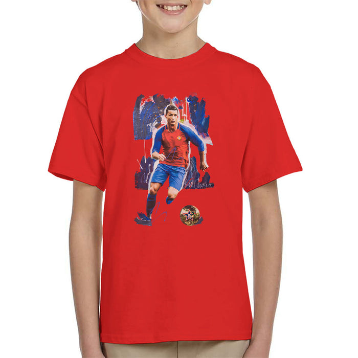 Sidney Maurer Original Portrait Of Cristiano Ronaldo Kid's T-Shirt